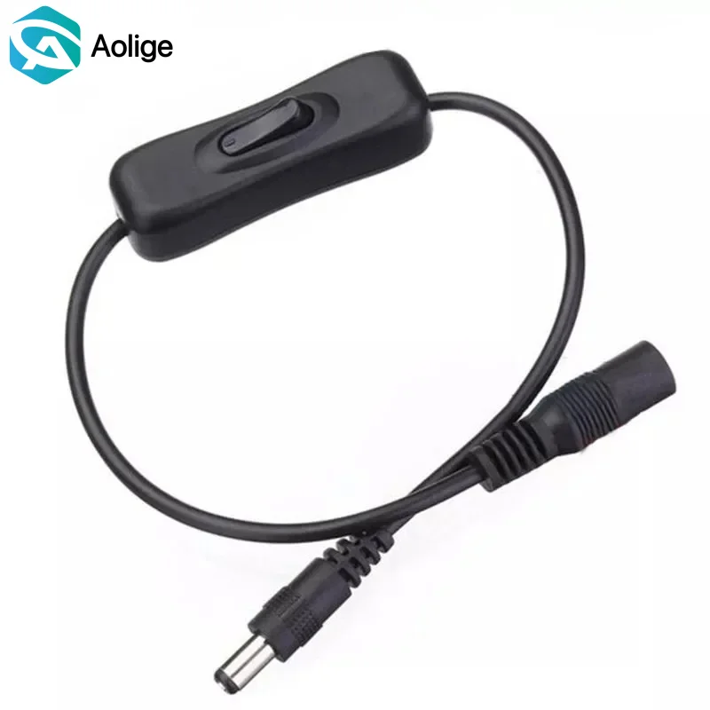 

5.5x2.1mm DC Power Plug Extension Cord with ON/OFF Switch - Male to Female for LED Strips