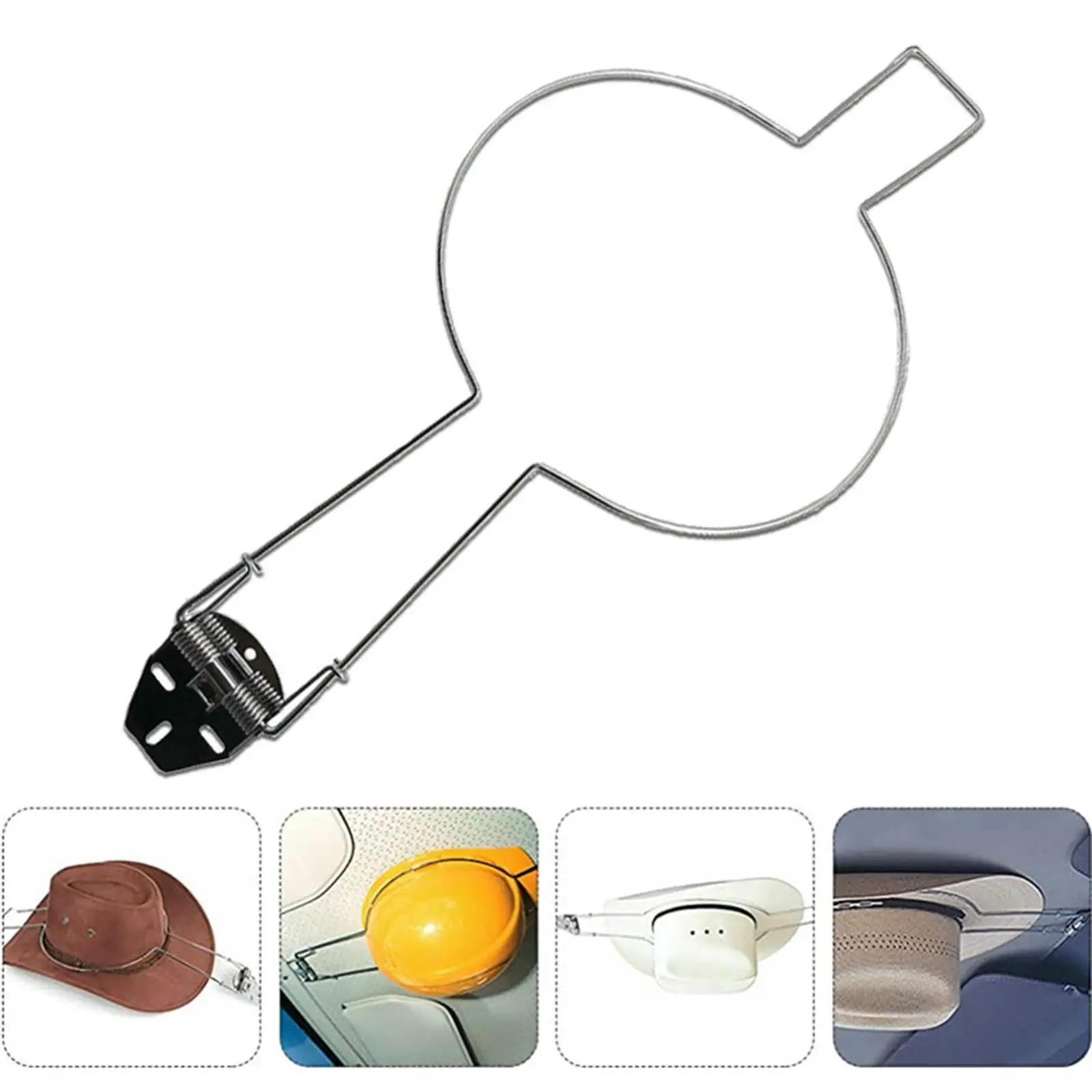 Stainless Steel Cowboy Hat Holder Spring Loaded Hat Rack for Car Type1