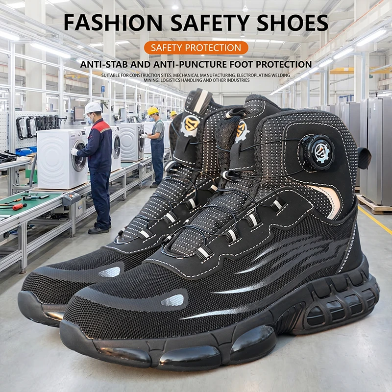 2026 Beliebte Sicherheitsschuhe mit Kunststoff-Zehenkappe und Kevlar-Zwischensohle, Arbeitsschuhe, Bergbaustiefel, Stoß- und Durchstichfest – Detail 10