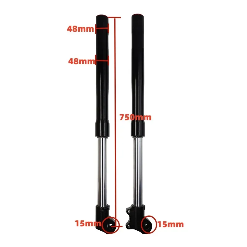 

46.5mm Distance Brake Hole Black Color 48*48*750mm Oil Filled Motorcycle Inverted Front Fork For Sale