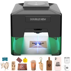 DOUBLE NEW Portable Aluminum Alloy Pet Tag Laser Engraver XN001 Bluetooth Type-C CNC Engraving Machine DIY Carving Wood Glasses