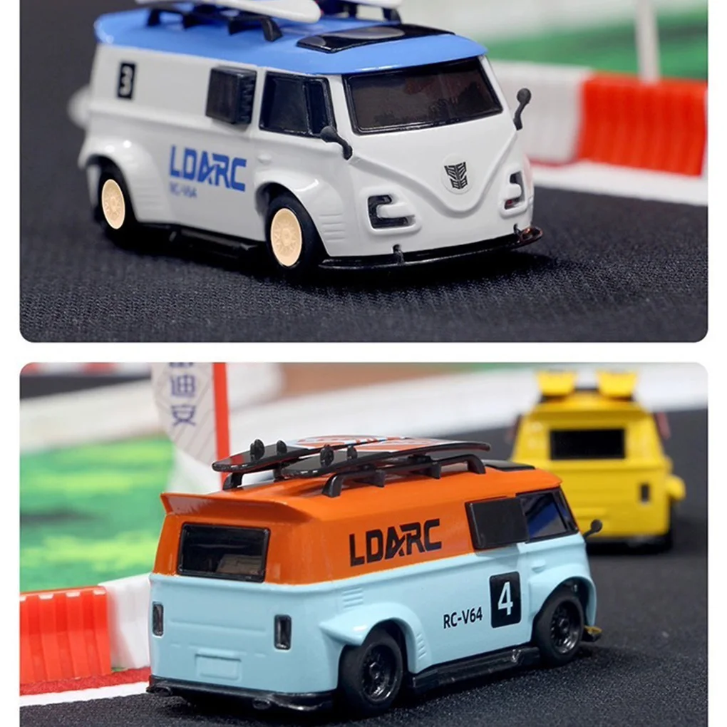 1/64 ldarc v64 rtr mini carro rc 2.4ghz simulado carro de controle remoto elétrico mini carro rc mesa ônibus veículo pista esteira borracha