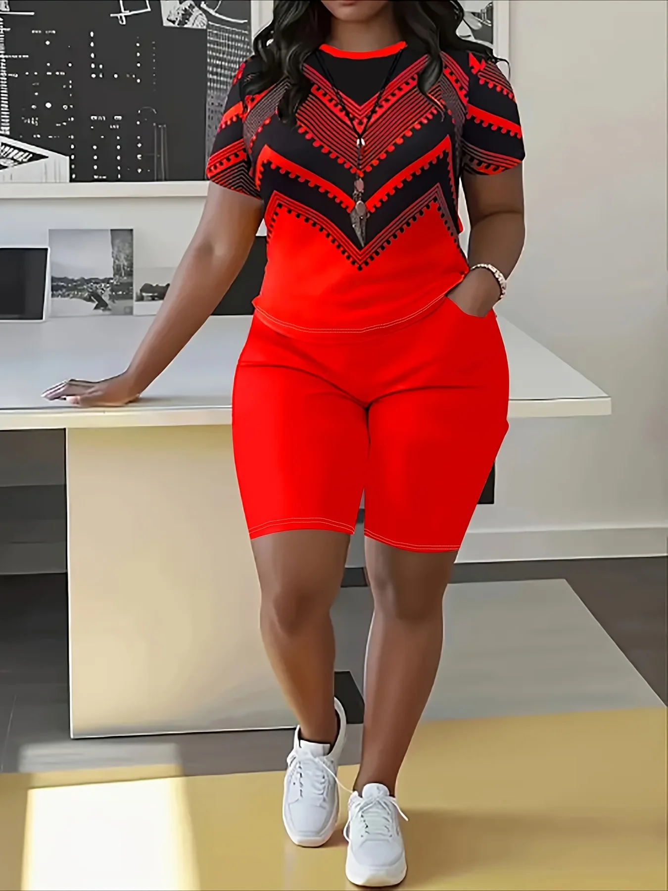 

2025 Leisure Outdoor Sports Short Sleeve Set 3D Printed T-shirt and Shorts Set Round Neck Short Sleeved Top and Shorts Set