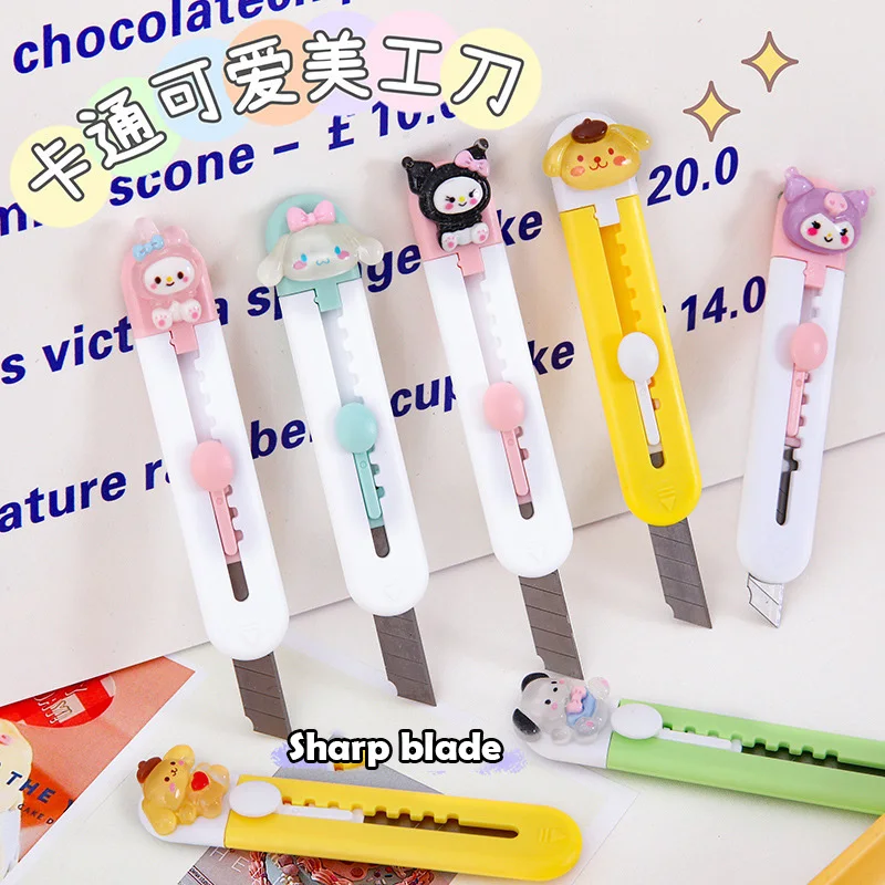 CHEN LIN 1Pcs Cute Cartoon Utility Knife Puppy rabbit Express Box Cutter Box Letter Openers Paper Cutter Student Staionery Knife