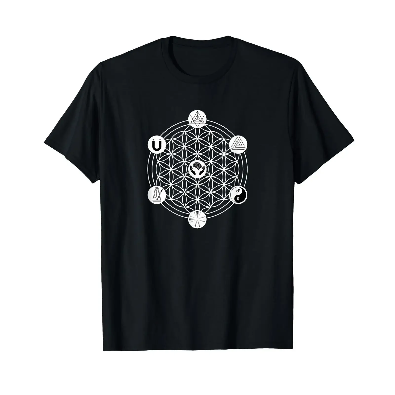 Seven Hermetic Principles of Kybalion Flower Life T Shirt vintage Washed Stylish Unisex Stretched homme fashion Slightly