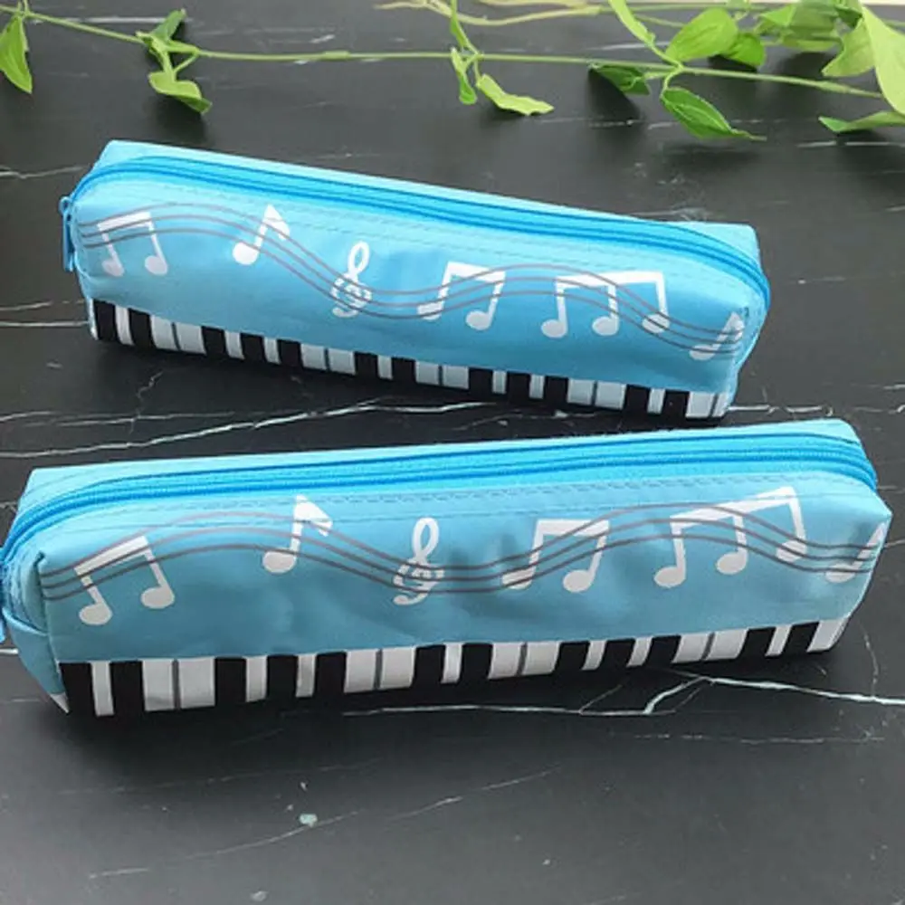 Single Layer School Stationery Pen Bag Musical Pencil Cases Piano Note Pencil Bag Student Pencil Case Musical Note Piano Pouch