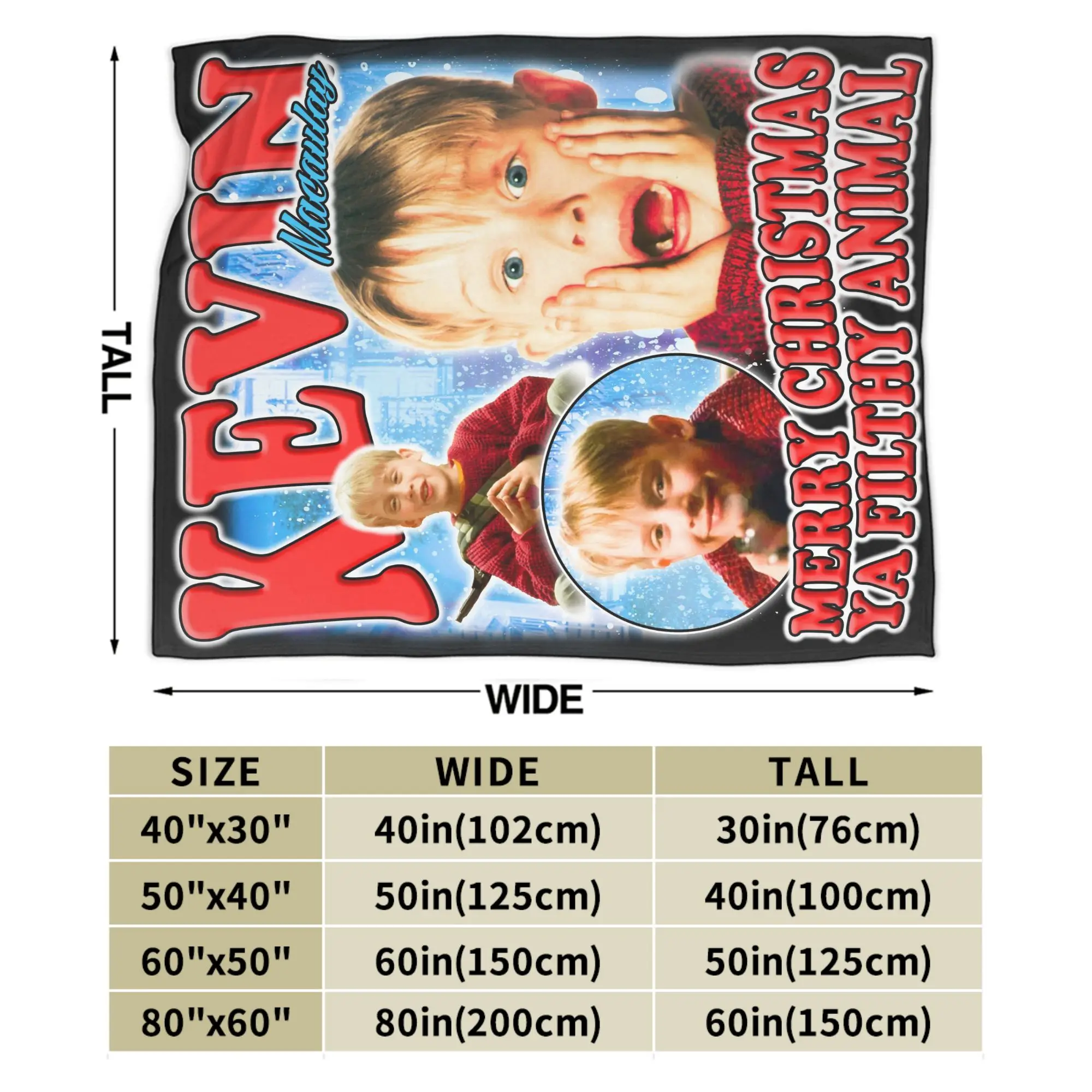 المنزل وحده فيلم كيفن ماكولاي بطانية الصوف الخريف/الشتاء فائقة النعومة رمي بطانية للفراش غرفة نوم الفراش يلقي #3
