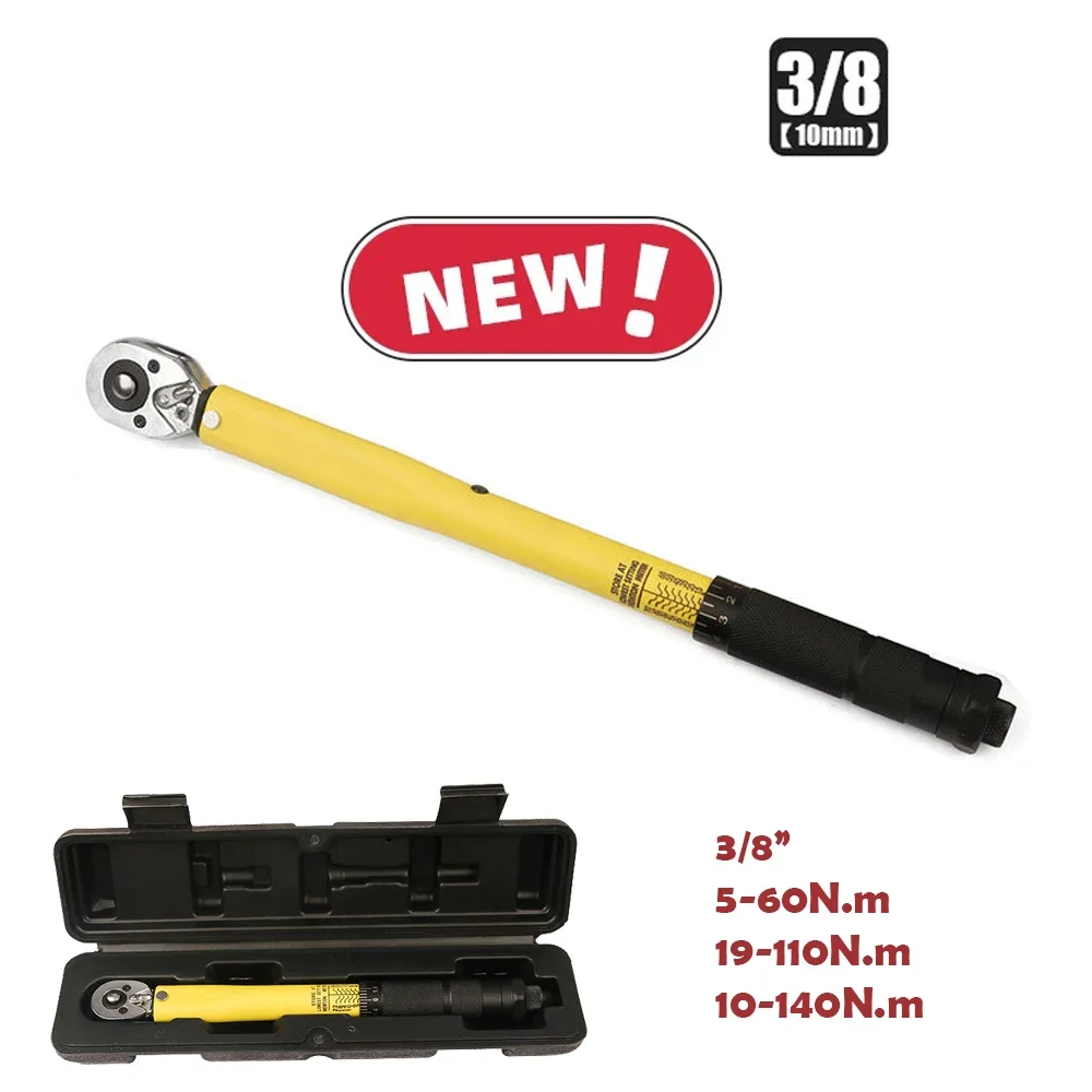 3/8 Zoll 45-Zahn-Drehmomentschlüssel mit Schnellverschluss 5-60 Nm 19-110 Nm 10-140 Nm Bidirektionales voreinstellbares Hand-Demontagewerkzeug für professionelle Reparaturen an Fahrrädern,