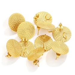 10pcs Stainless Steel Bohemian Compiled Round Earring Stud Fashion Earring Base Connectors DIY Earring Needle Post Stoppe