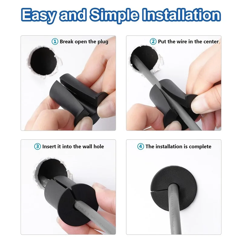 

ABWP-Cable Routing Kit, Wall Grommet For 1Inch Wall Hole, Cable Feed Through Bushings, Wall Bushing For Ethernet Cable(8 Pcs)