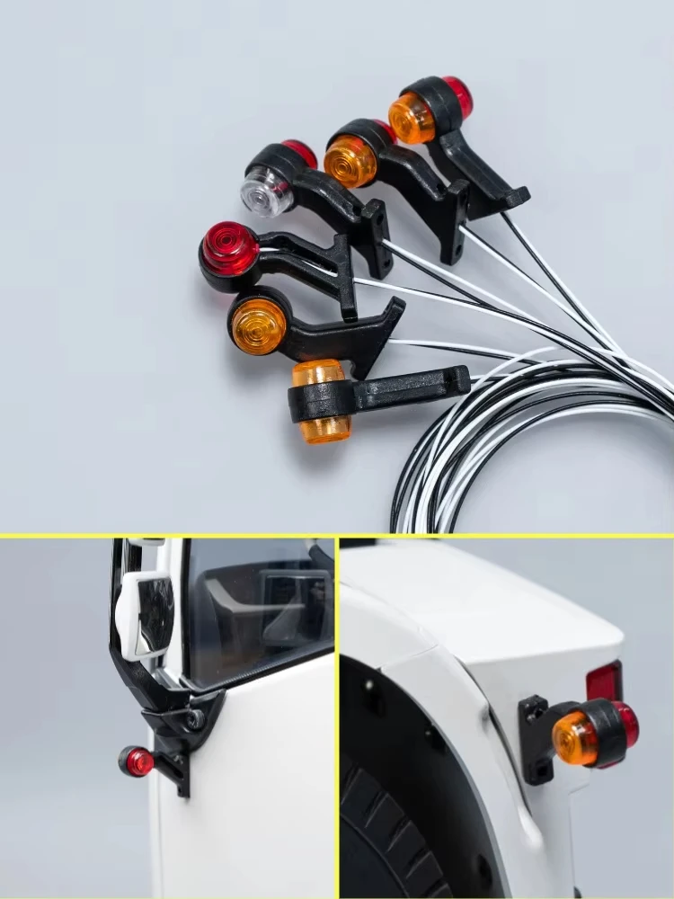 2 STUKS Speelgoedtruck Crawler Dual-Color Positie Verlichtingslichten Voor Tamiya Volvo Scania MAN Benz 1/14 RC Tractor Dump Truck Onderdelen - afbeelding 2