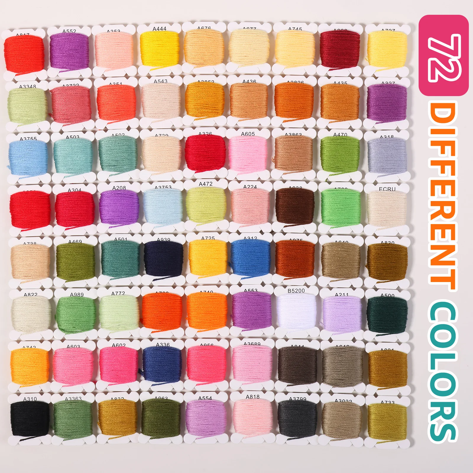 48/72 Color Embroidery Thread - Embroidery Stitches recension och pris