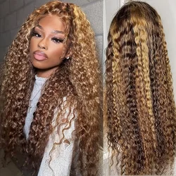 13x6 Blonde Highlight Curly Lace Front Human Hair Wig HD 13X4 Lace Frontal Human Hair Wigs For Women Hightlight 4/27 Wig