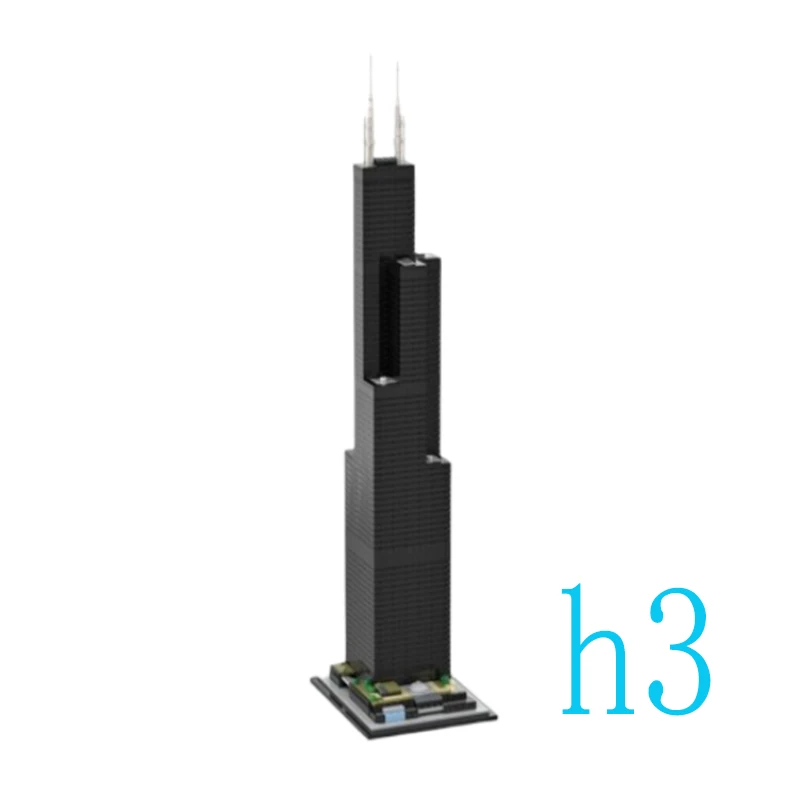 

Spot MOC-127024 2847pcs city street scene building square building small particle assembly building block educational toy model