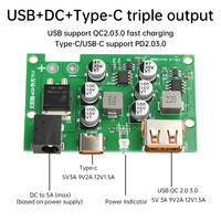 9-30V Solar Controller Solar Panel Regulator QC2.0 3.0 PD2.0 3.0 Fast Charging Solar Charger Module USB/Type-C/DC Interface