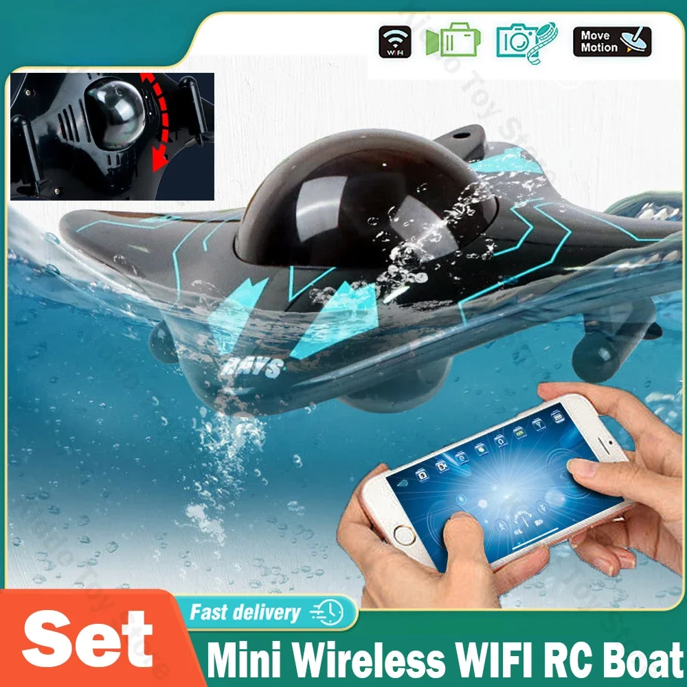 

Mini WIFI RC Boat Six-way Submarine Diving Real-time Transmission Underwater Camera Speedboat Photo Video Toys Back to School