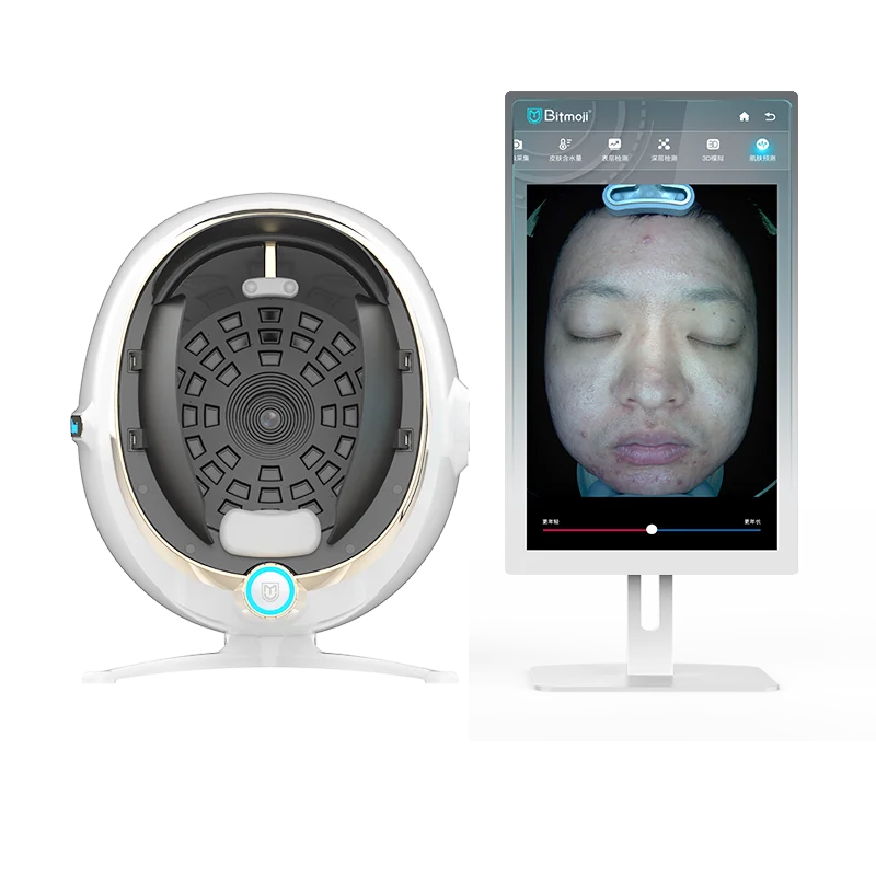 Analizador de piel portátil, dispositivo inteligente de la mejor calidad, varios idiomas, 3D, analizador de humedad de la piel Facial, escáner de piel, teléfono móvil