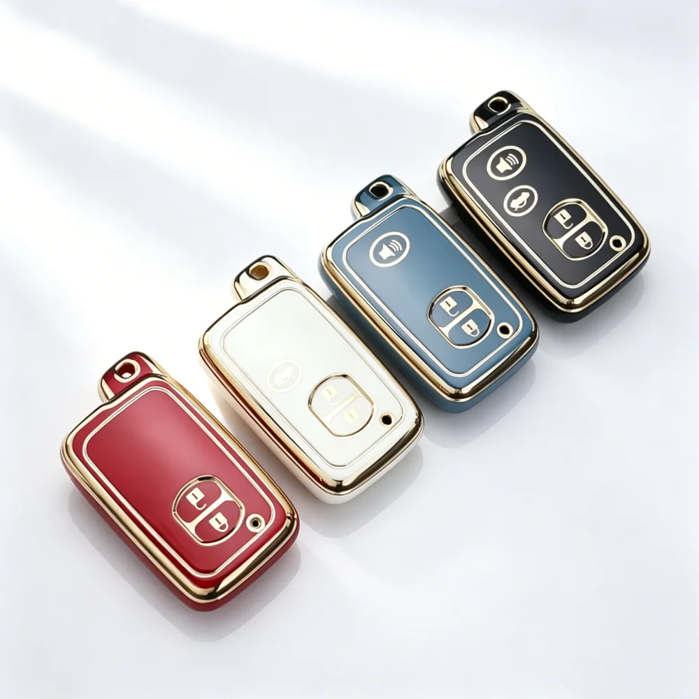 2/3/4 Buttons TPU Car Key Case Cover for Toyota Camry Prius Land Cruiser Prado 150 Crown for Subaru Foreste XV Key Chain Set