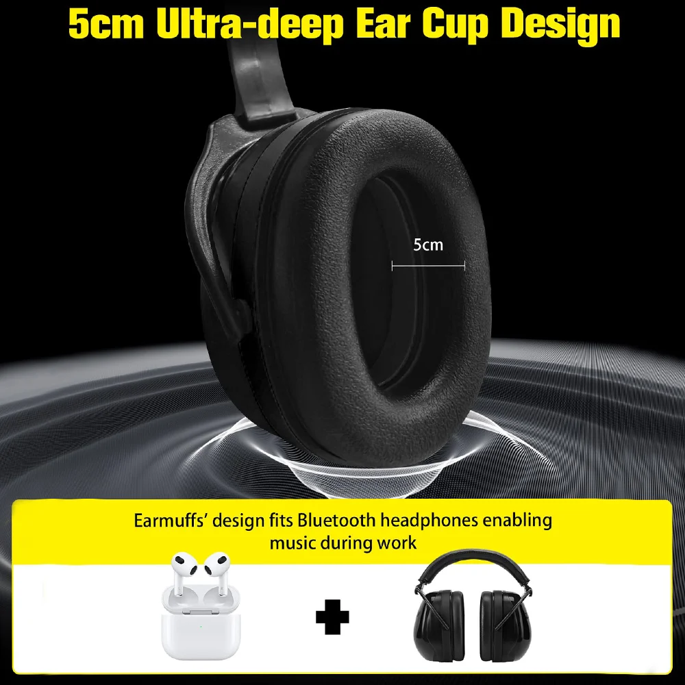 ZOHAN سلامة غطاء للأذنين المدافعين عن الأذن طوي حماة السمع NRR 28dB الحد من الضوضاء سماعة لقطص التوحد غطاء العمل