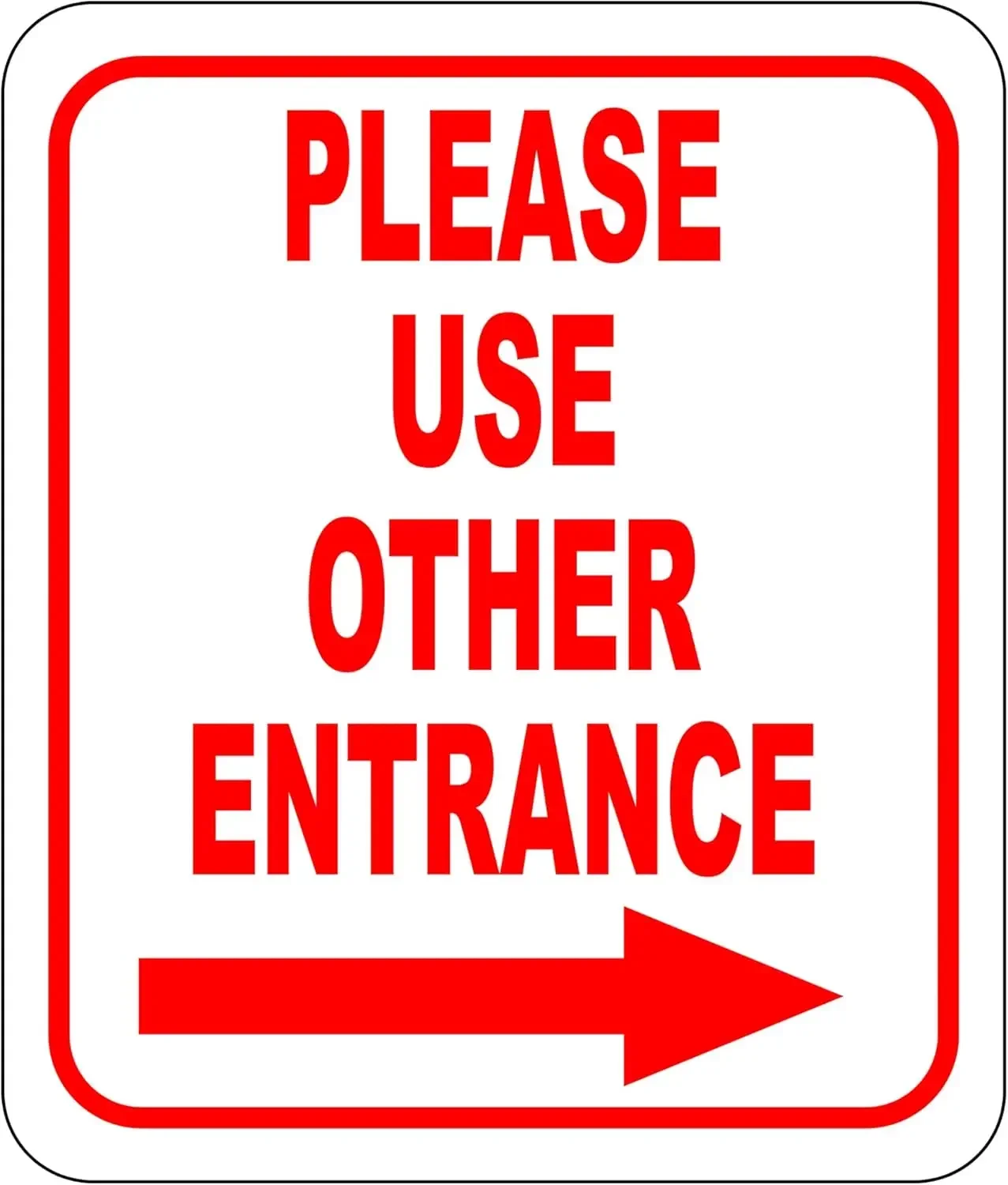 a1,Please Use Other Entrance Right Door Sign for Employees, Visitors or Deliveries - Signs for Outdoor Gate, Street Signs for