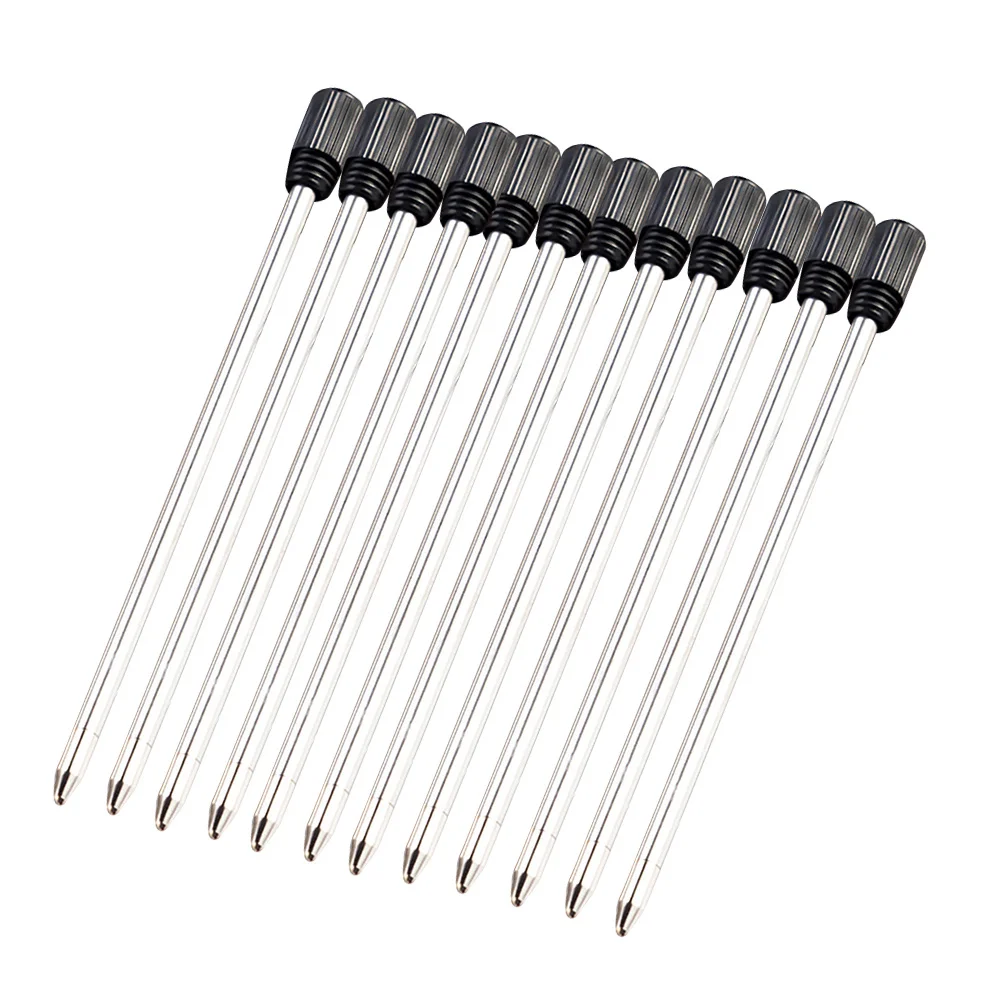 12Pcs Pen Refills Black Ink Metal Ballpoint Pen Standard Refills for Cross and Other Brand Pens Reliable Clear Writing