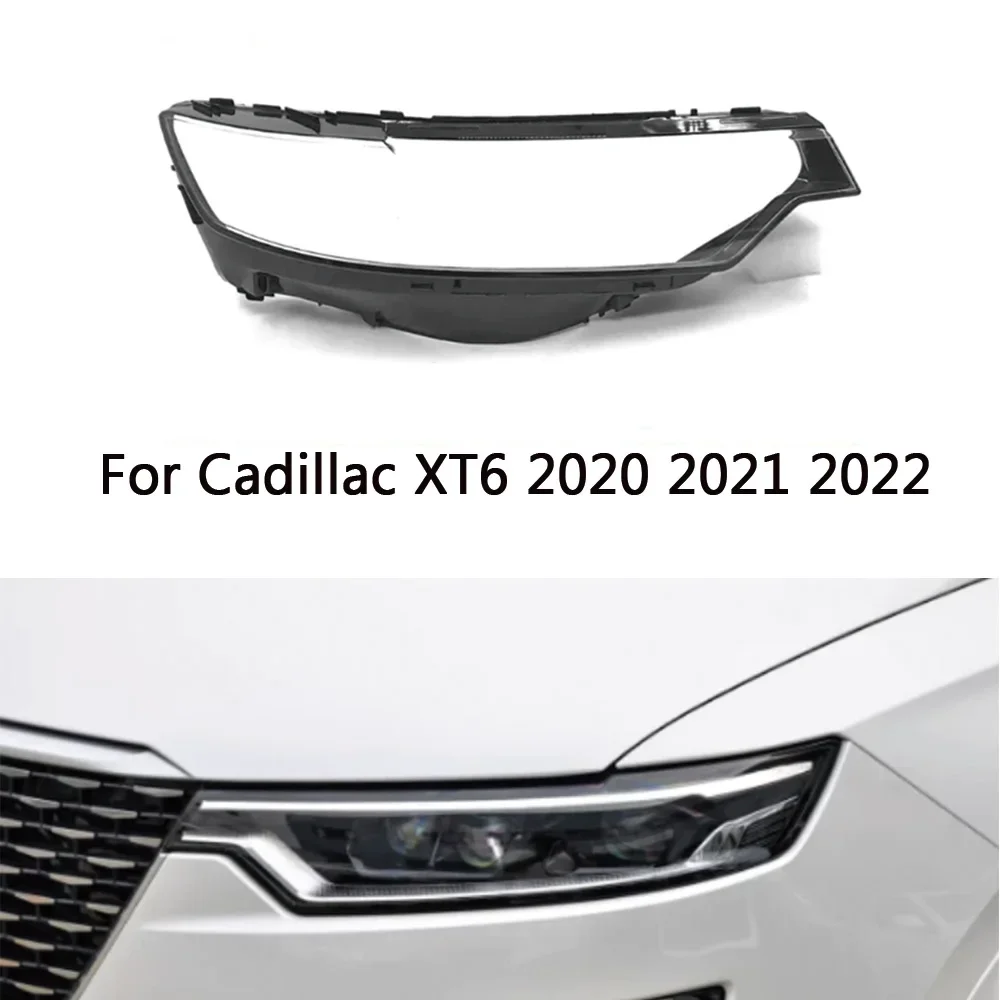 

HTTCY For Cadillac XT6 2020 2021 2022 front Car Headlight Cover Lens Shell Lampcover Lampshade Headlamp housing
