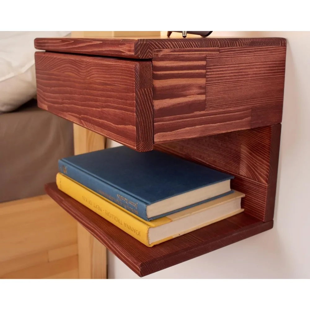 منضدة خشبية عائمة معاصرة مع درج تخزين وميزات طاولة مميزة