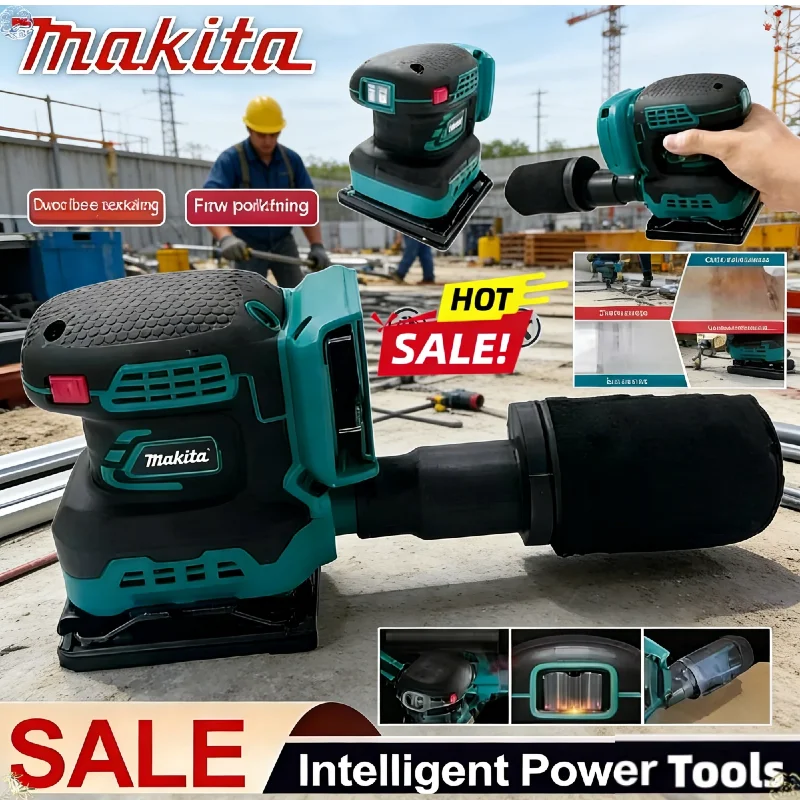 

Беспроводная эксцентриковая шлифовальная машина Makita 18В, профессиональная, литий-ионная, с бесщеточным двигателем, регулировкой скорости, электроинструмент