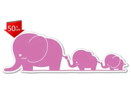

Mom Baby Elephants Together Retro Car Boat Bumper Walls Sticker Aesthetic Trendy Funny