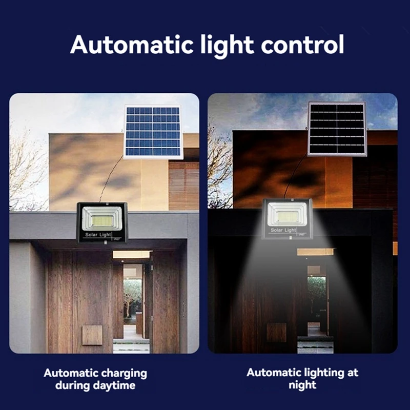 Solar Flood Lights 130LED 60W Remote Control Solar Powered Spotlight Outdoor Waterproof IP67 Street Light