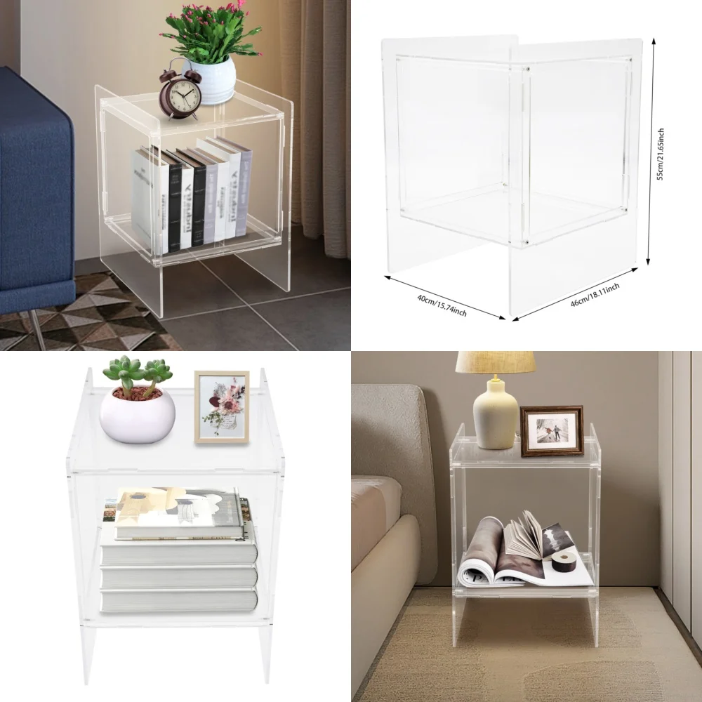 طاولات المقهى الحديثة مكونة من طبقتين من الأكريليك الشفاف لاستخدام غرفة المعيشة أو غرفة النوم #1