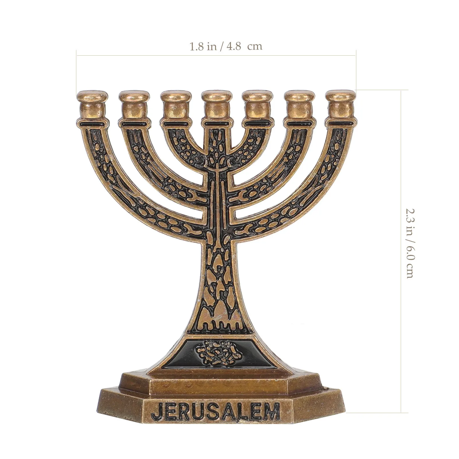 2Pcs 7 Arm Jewish Menorah Candle Holders Metal Candlesticks for Festival Tabletop Home Decor