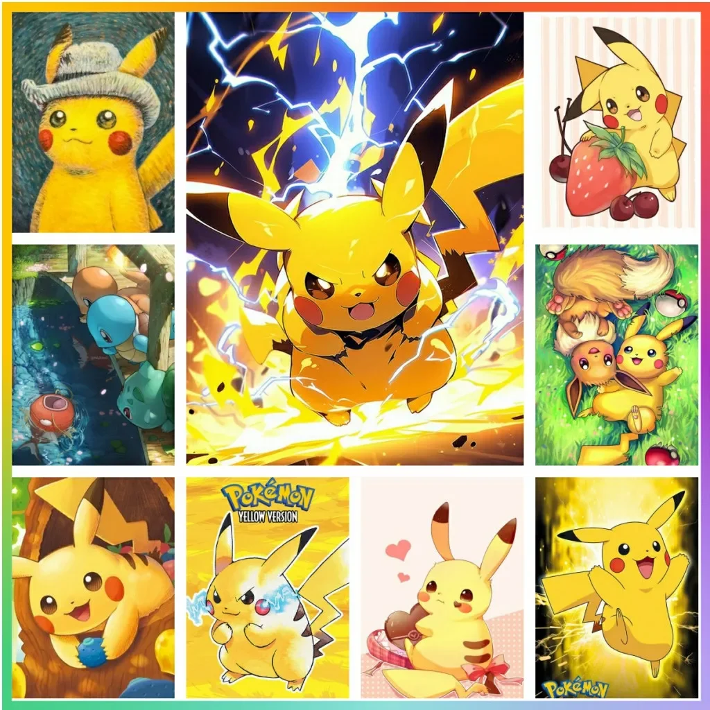 

Пикачу Иви ПокемонАниме мультфильм мозаика алмазная живопись фотографии вышивка крестиком головоломка рисунок домашний декор 5D DIY Ar