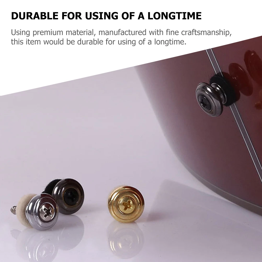 

4 Set Guitar Strap Locks Durable Metal Buttons for Electric Bass Classical Guitars Easy Install Washer Included Parts