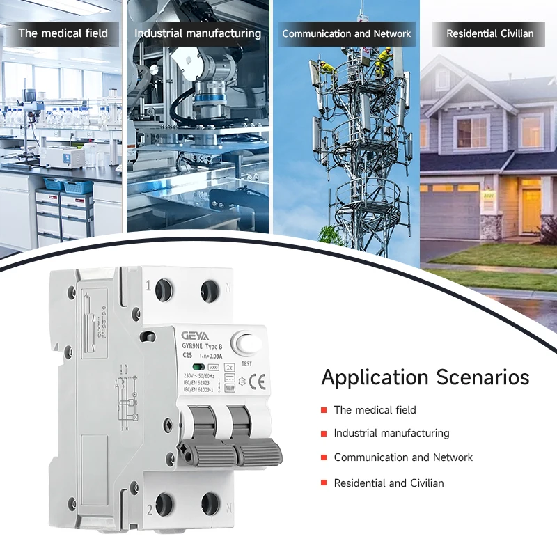 GYR9NE B-Typ Fehlerstromschutzschalter mit Überlastschutz