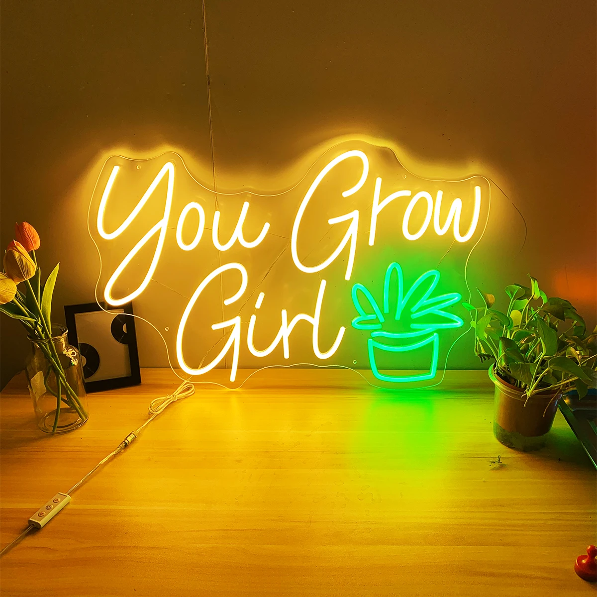 Customized neon lights for You Grow Girl Grass version, artistic neon sign, giving children blessings, adult gift