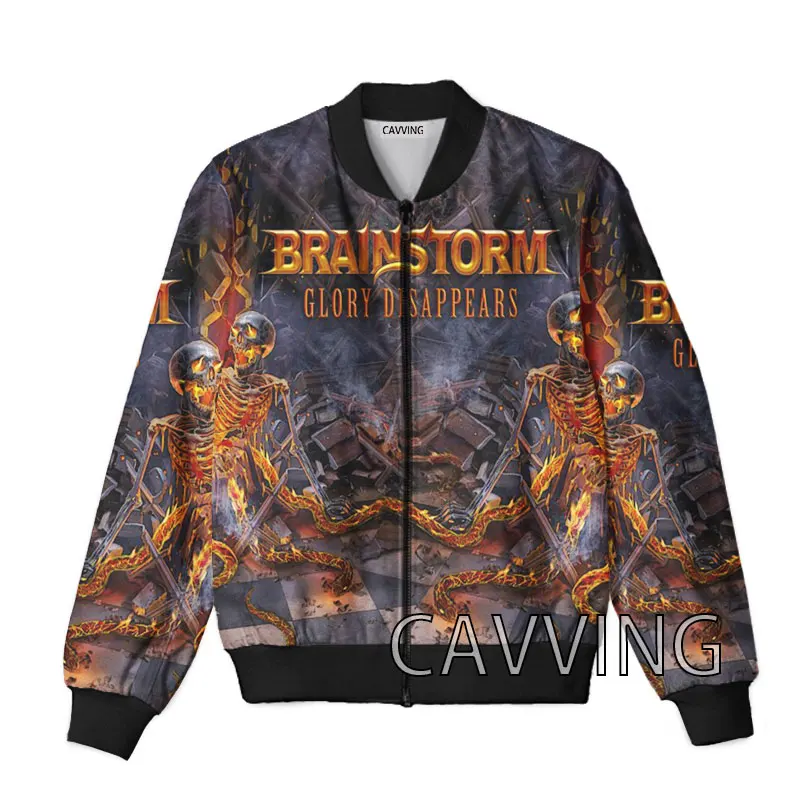 

CAVVING 3D Printed Brainstorm Rock Zipper Bomber Jackets Men Overcoat Mens Coat Zip Up Jackets for Women/Men