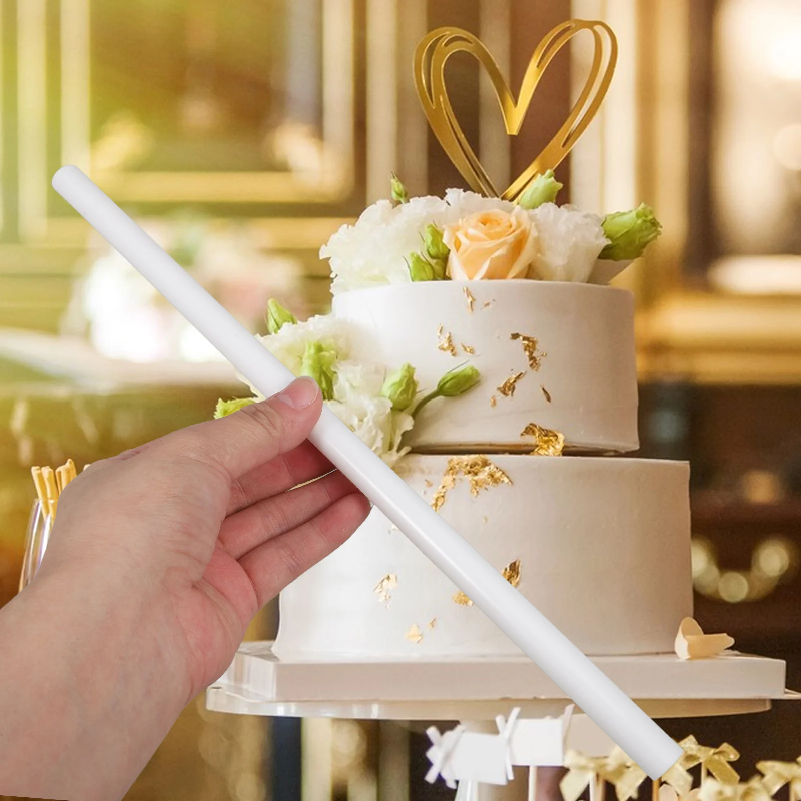 

24Pcs Cake Dowel Rods Set Plastic Cake Supports for Tiered Cakes Sturdy Stackable Layering Baking Decoration Tools