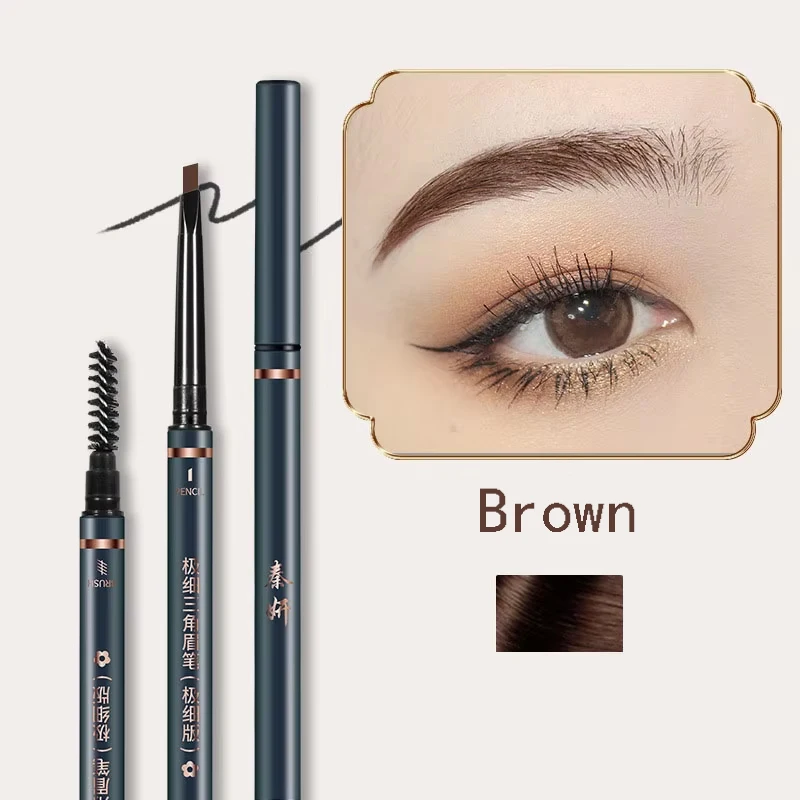 5 sztuk ostrych, trójkątnych kredek do brwi Qin Yan, naturalnie wyszczuplających, trwałych i łatwych w użyciu, idealnych dla początkujących.