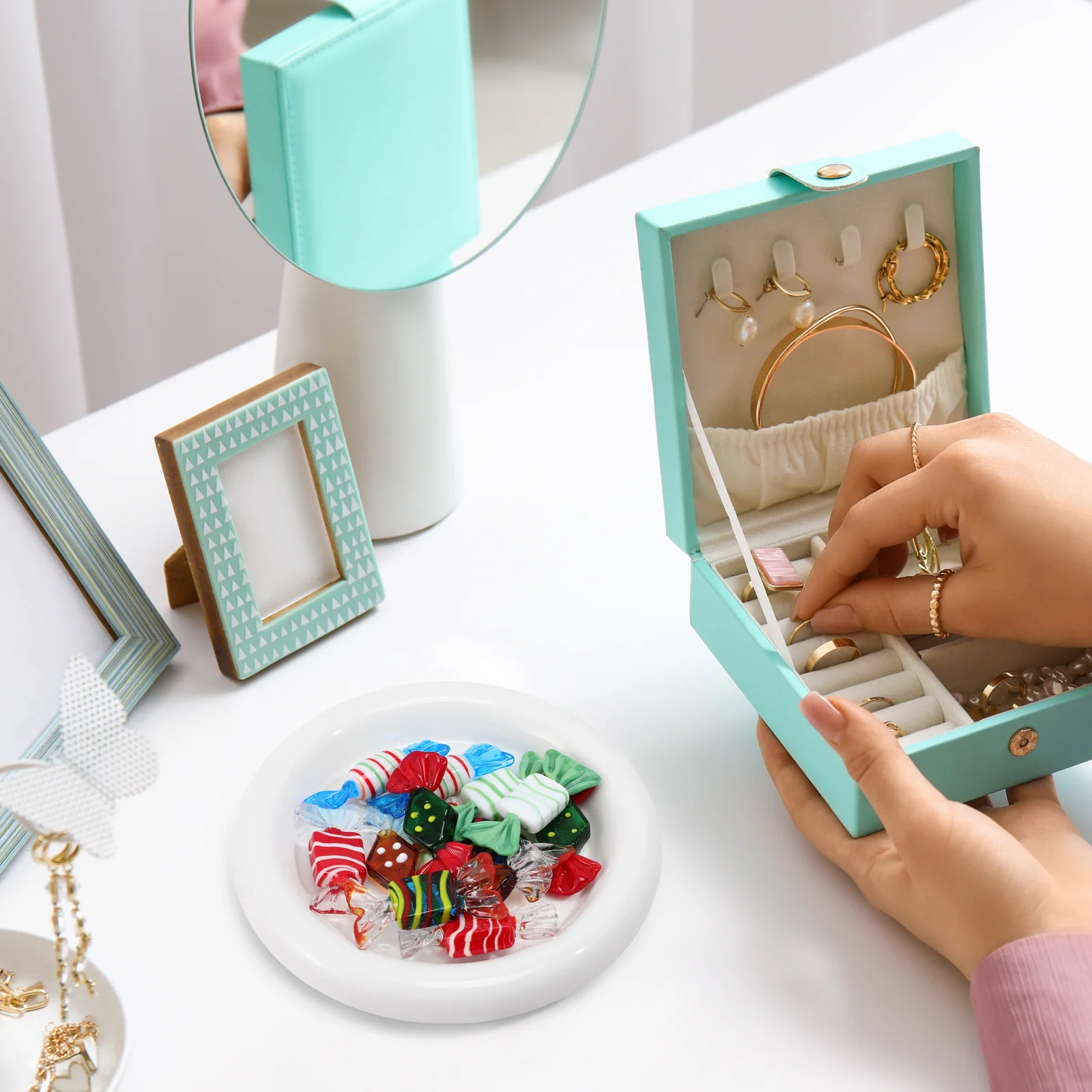 

12Pcs Glass Candy Ornament Colorful Creative Candy Desktop Decoration Party Prop Decorative Home Office Decor Home Decor