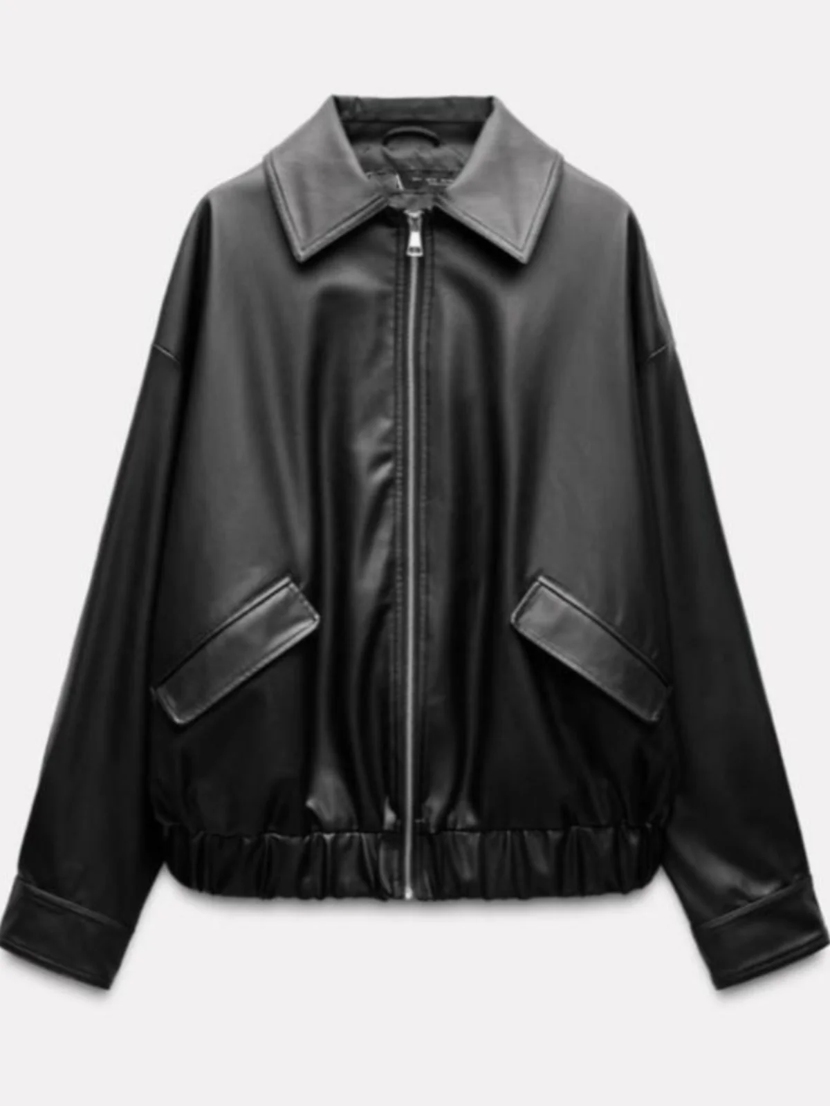 ربيع الخريف جديد وصول المرأة تخفيف Sle فضفاض طويل Sve طوق Jaet الجلود الاصطناعية السائق معطف ort ملابس خارجية