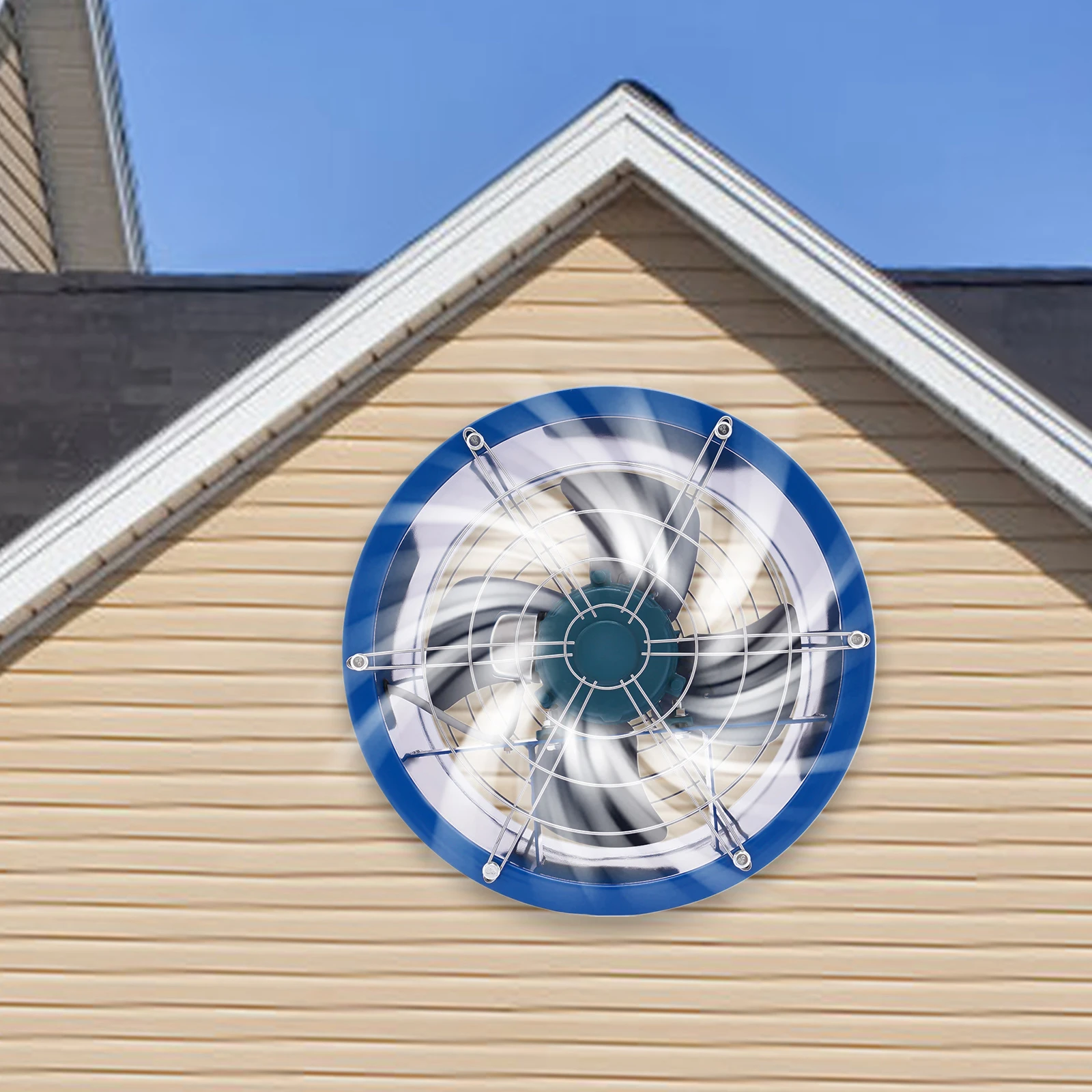 

16" Cylinder Pipe Fan 1420r/min Duct Fan 4 Blades for Air Exhaust in Factories, Warehouses, Kitchens 370W 110V