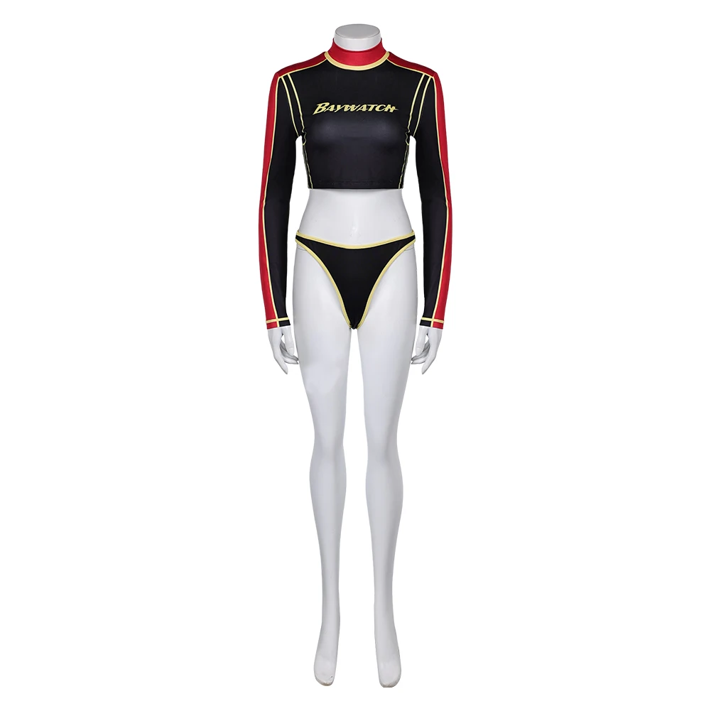 الكبار Baywatch C.J. باركر تأثيري ملابس السباحة بيكيني بذلة زي المرأة قميص الشاطئ السراويل ملابس هالوين كرنفال البدلة