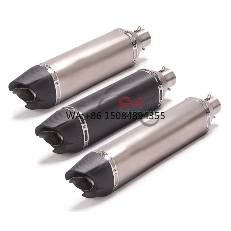 

High Performance 51MM Universal Slip-On Exhaust Pipe, 470MM 570MM Racing Modified Muffler for Z900 FZ6N R6 CBR1000R S1000RR