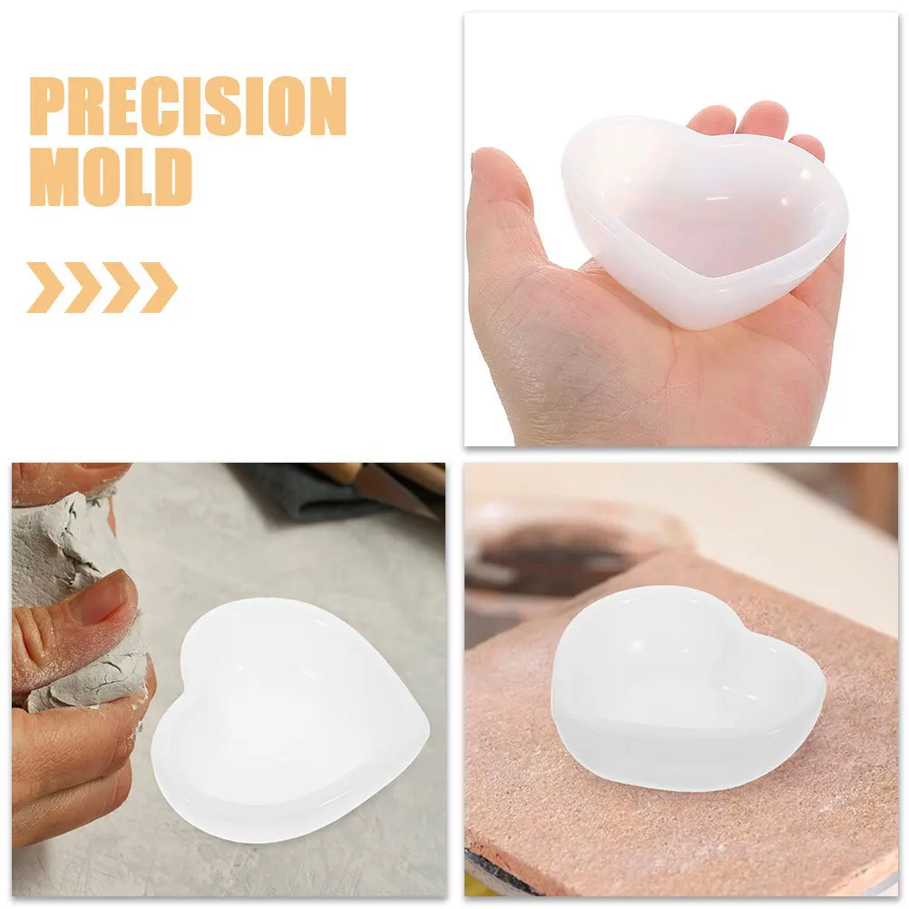 2Pcs Heart Shape Jewelry Tray Silicone Mold Durable Flexible Mold for Resin Craft Storage Dish DIY Bowls Heart Resin Molds