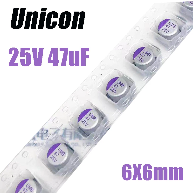 25V47UF 6X6mm UMB/UNICON SMD Solid state capacitor 47uf 25V UMB 47 25V