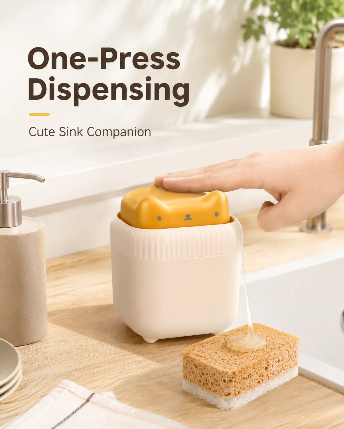 Adorable Black Cat Soap Dispenser, Gold Pump Bottle for Liquid Hand Soap and Dish Detergent, Home Decor