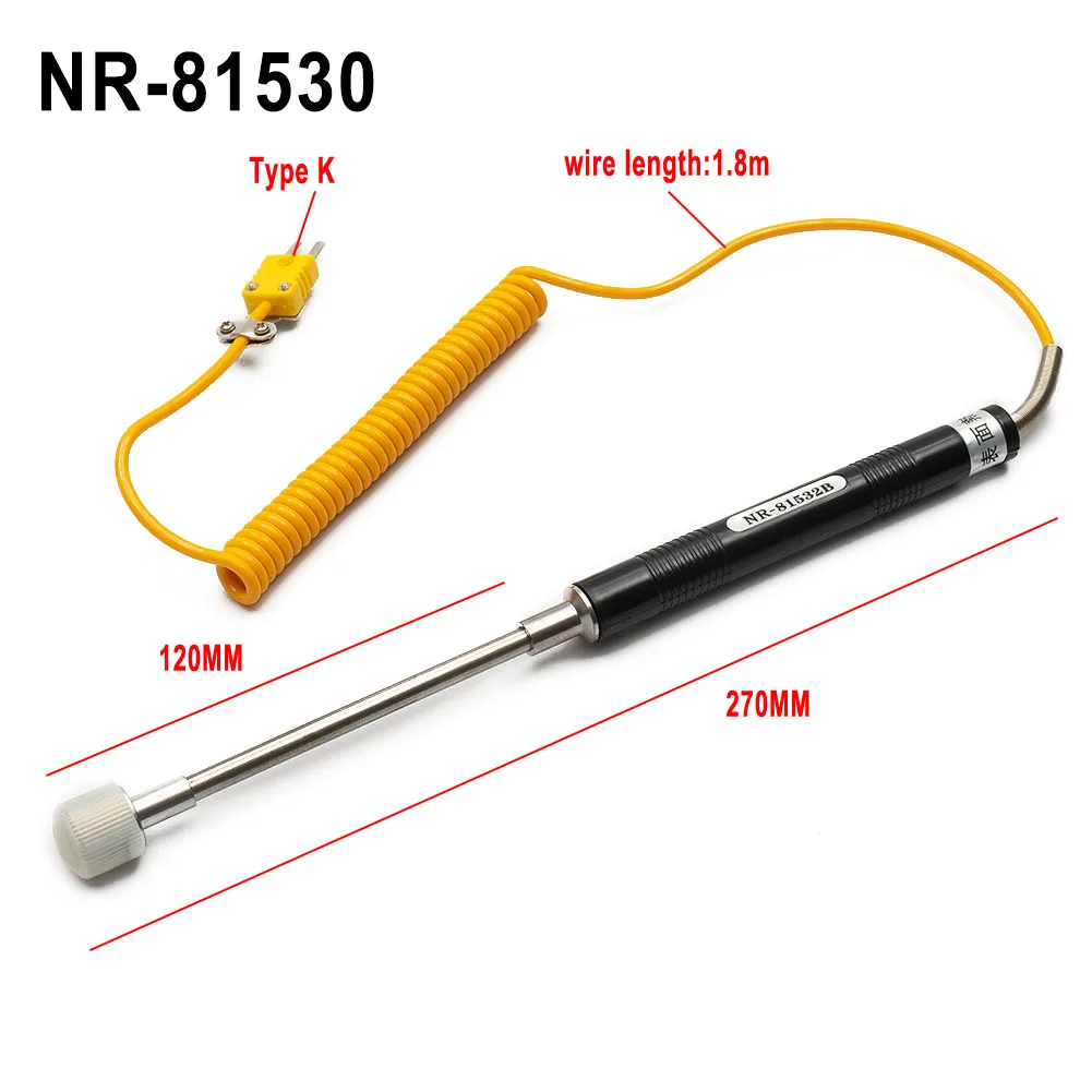 1pc K Type Thermocouple Surface Temperature Probe Sensor 500°C For Thermometer NR-81533B / 81531B / 81532B / NR-81530 / NR-81539