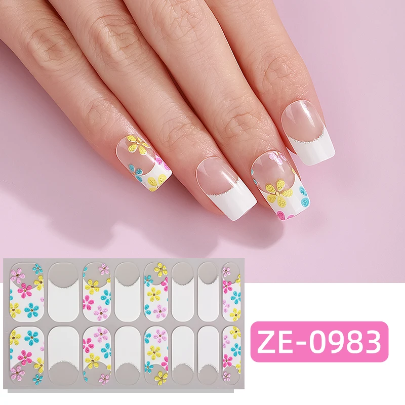 

16Tips Gradient Marble Full Cover Nail Polish Strips Sparkling Adhesive Nail Wraps Manicure Decoration Nail Sticker