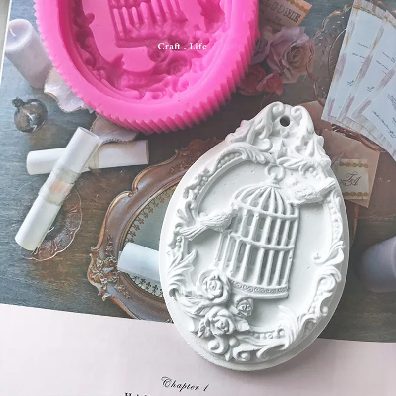 Bird Angel Mold Silicone Soap Candle Pendent Embossed DIY Chocolate Sugar Decor Cake Baking Mold Car Wax Hang Tag Ins Nordic